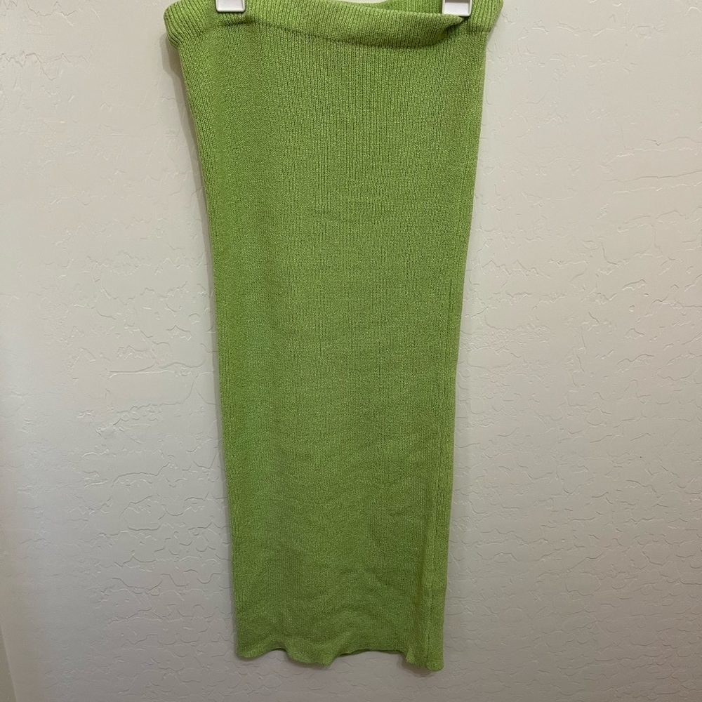 Green long skirt